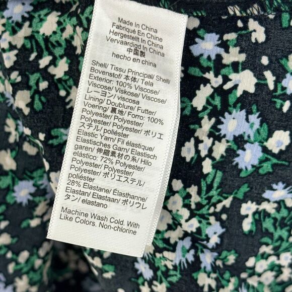 MADEWELL Smocked Mini Dress 12 Meadow Ditsy Black Floral Print NWT B14 - Picture 5 of 5